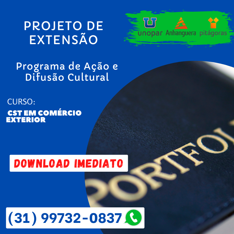 PROJETO DE EXTENSÃO -CST EM COMÉRCIO EXTERIOR